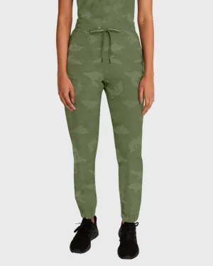 Tate Women's Camo Jogger Scrub Pant - Olive - 9350