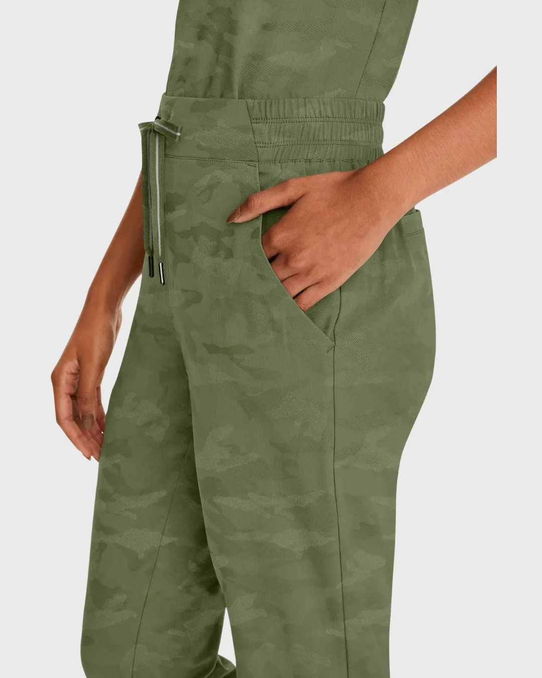 Tate Women's Camo Jogger Scrub Pant - Olive - 9350