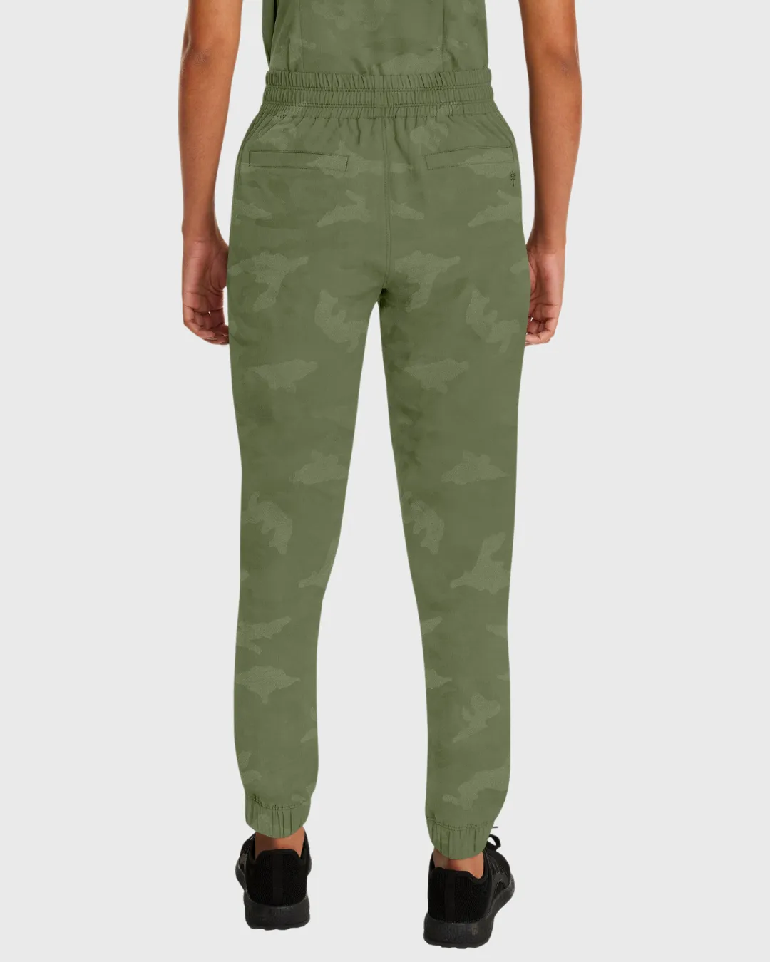 Tate Women's Camo Jogger Scrub Pant - Olive - 9350