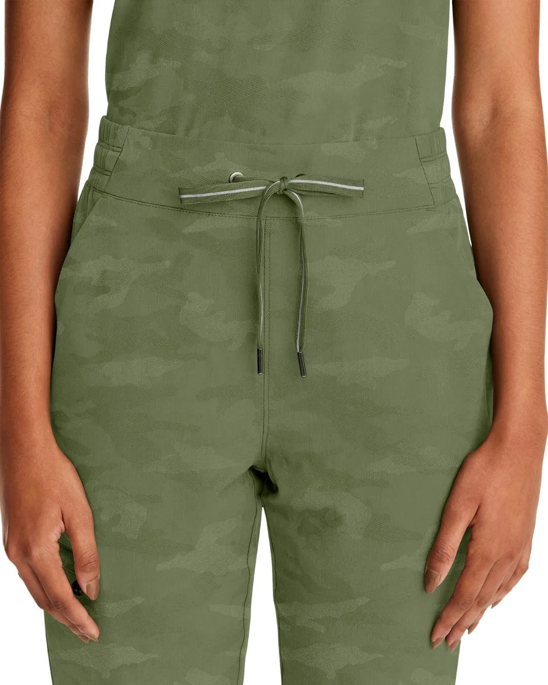 Tate Women's Camo Jogger Scrub Pant - Olive - 9350