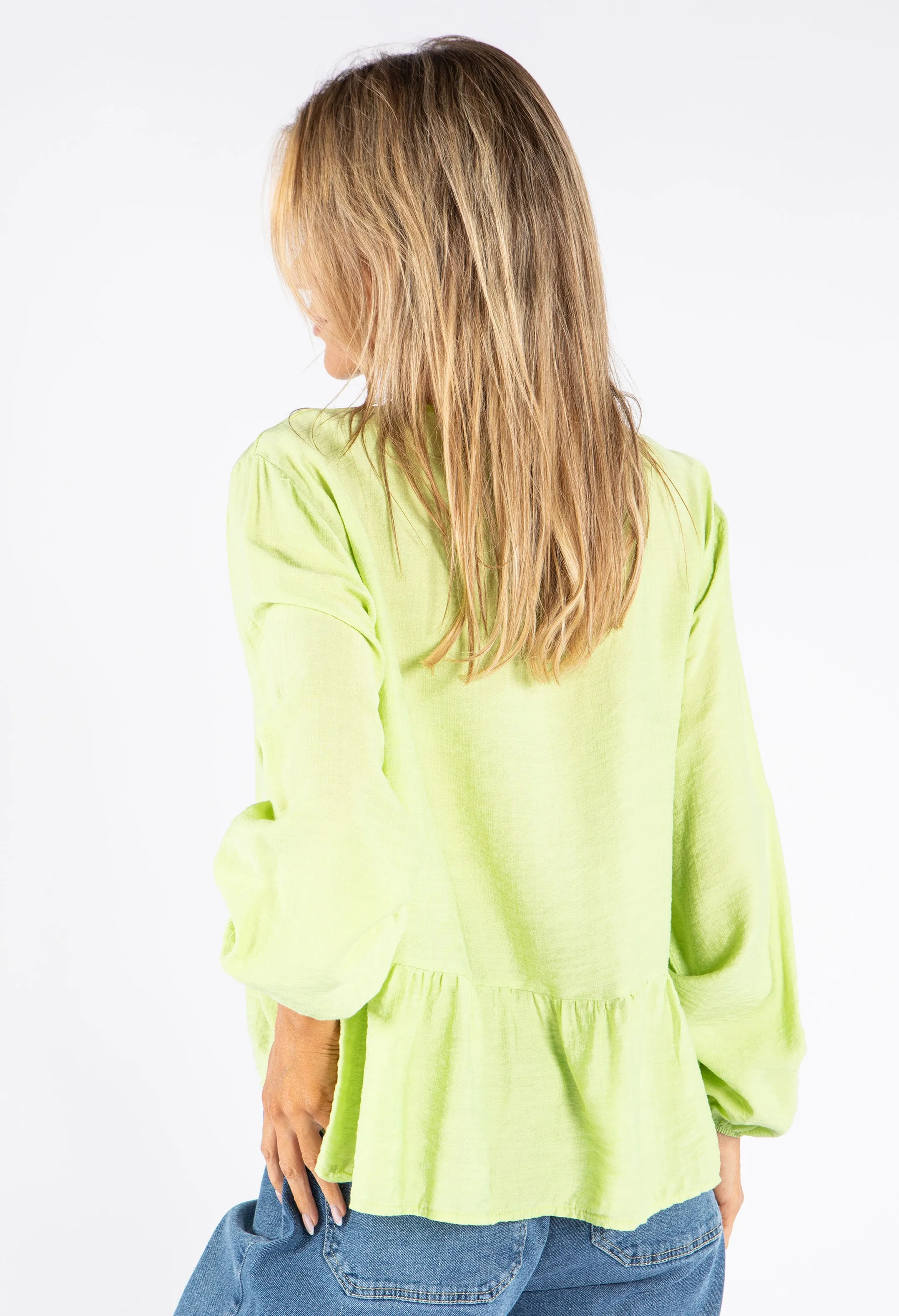Tie-Front Peplum Blouse
