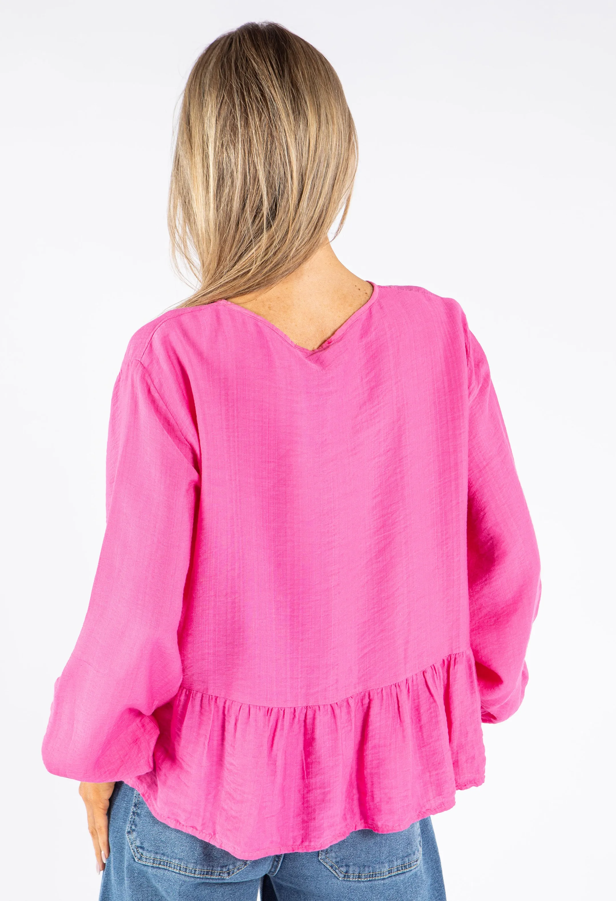 Tie-Front Peplum Blouse