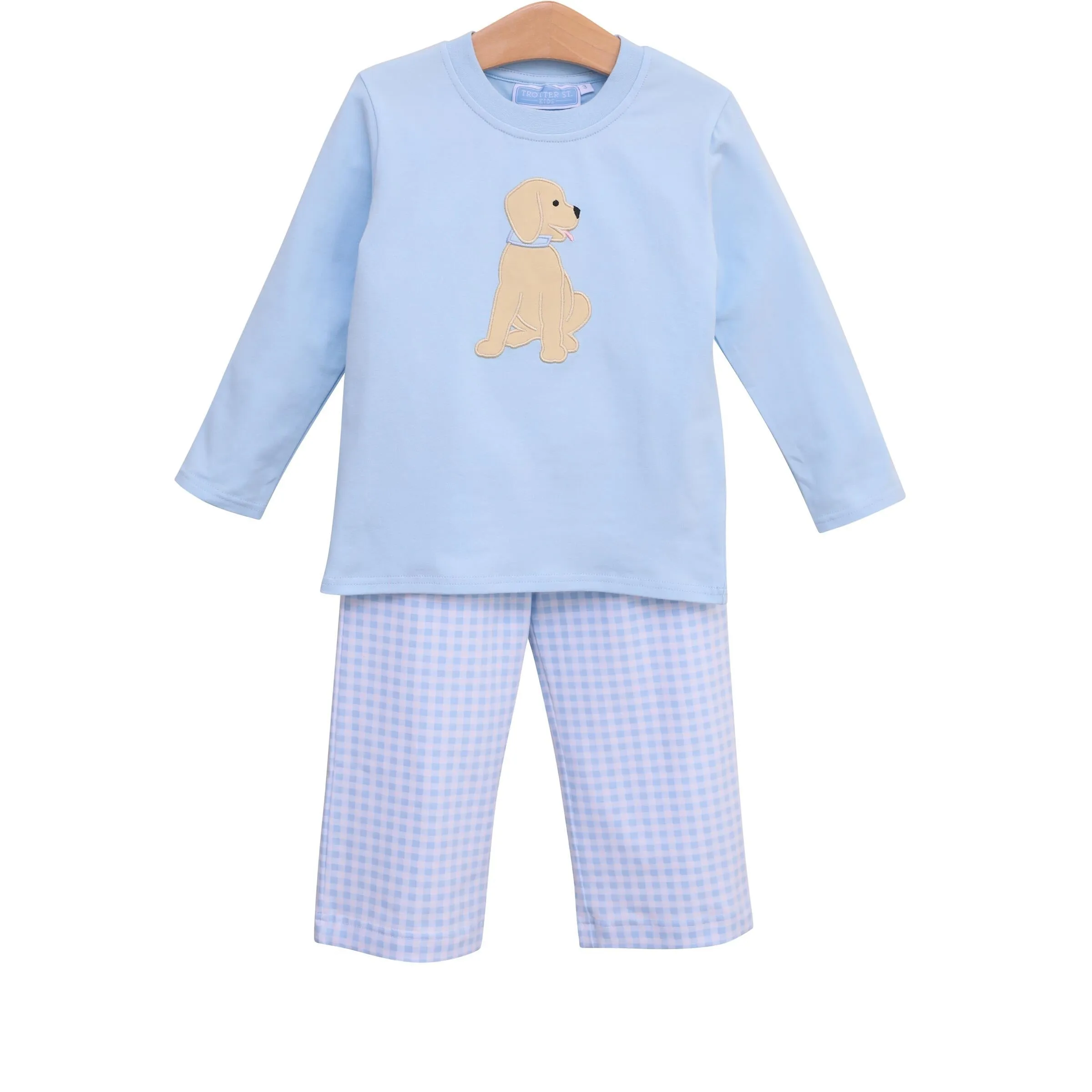 Trotter Street Kids Puppy Pant Set - Blue