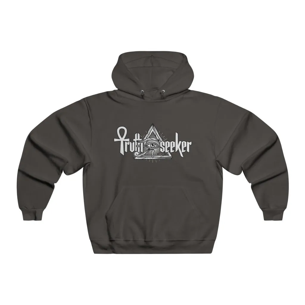 Truth Seeker White On Black Hooded Sweat Shirt