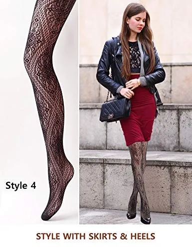 VERO MONTE Women's Patterned Fishnet Tights