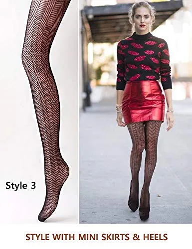 VERO MONTE Women's Patterned Fishnet Tights