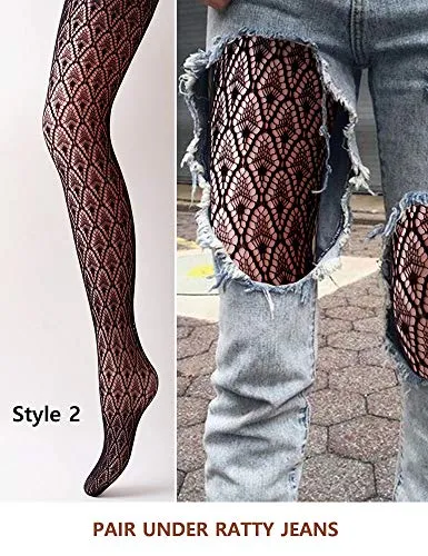 VERO MONTE Women's Patterned Fishnet Tights