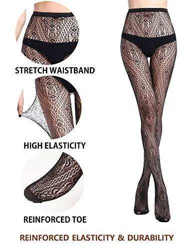 VERO MONTE Women's Patterned Fishnet Tights