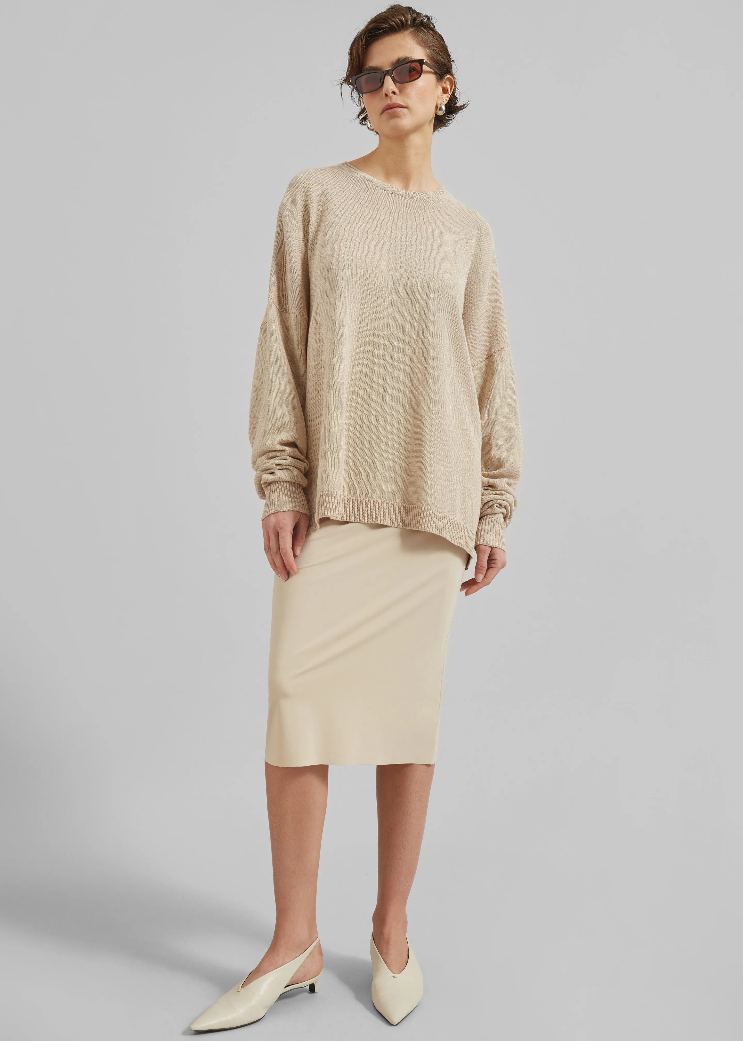 Viera Midi Skirt - Beige
