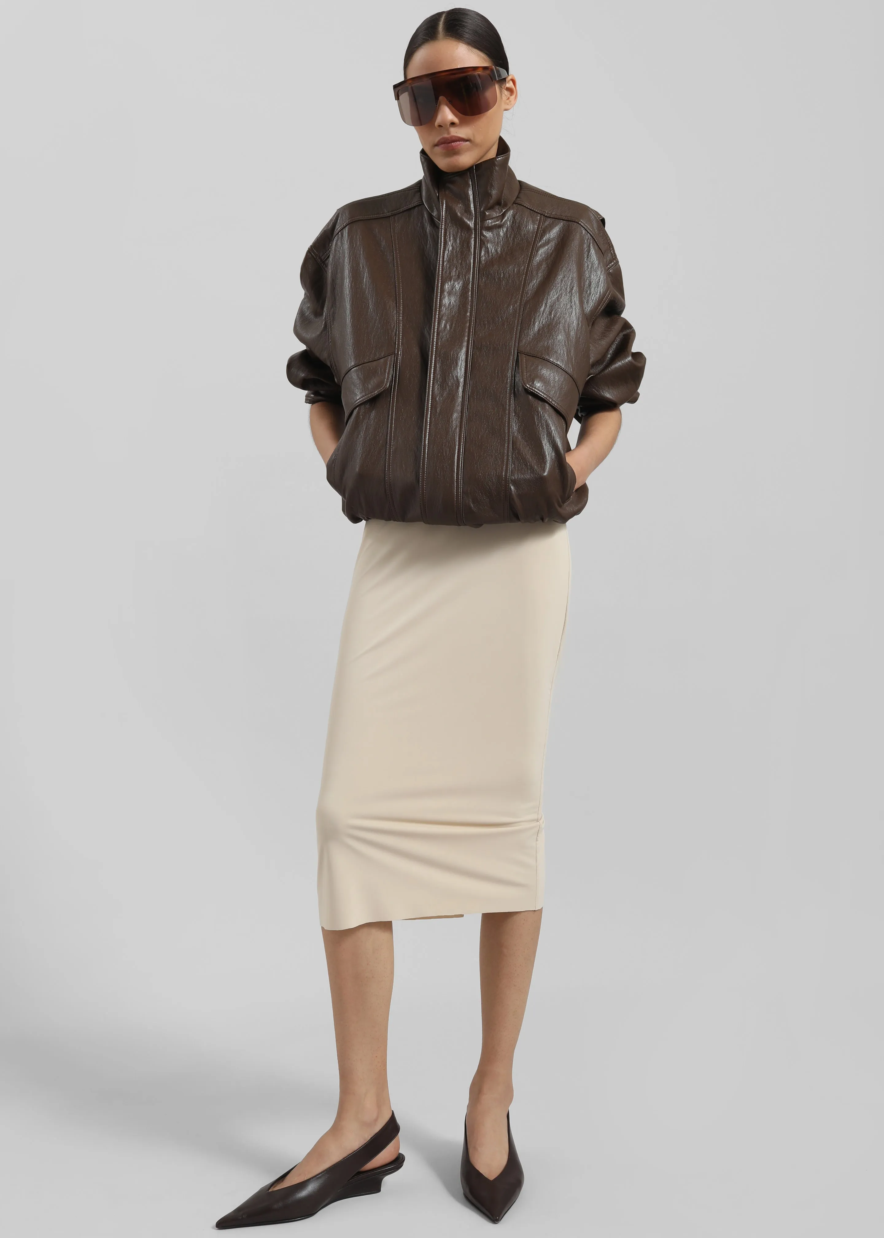 Viera Midi Skirt - Beige