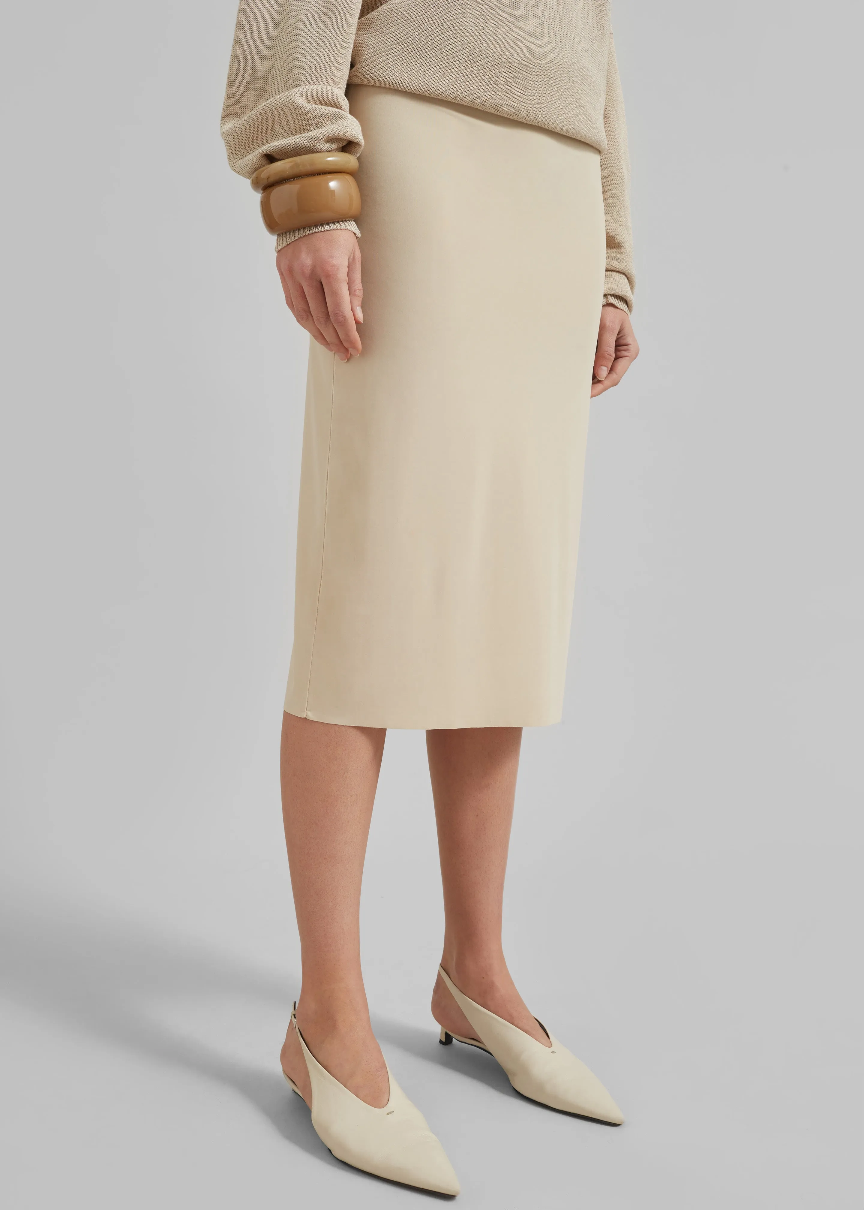 Viera Midi Skirt - Beige
