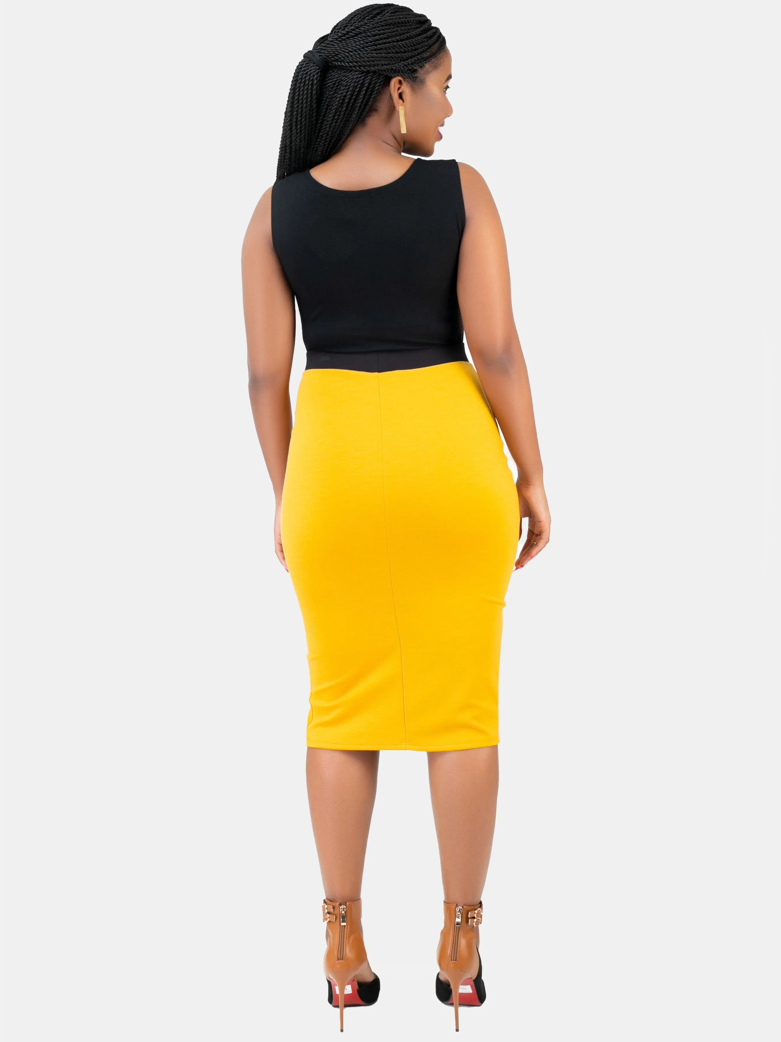 Vivo Aswani Pencil Skirt - Yellow