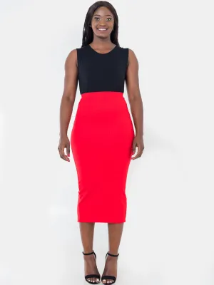 Vivo Basic Escape Midi Pencil Skirt - Dark Red