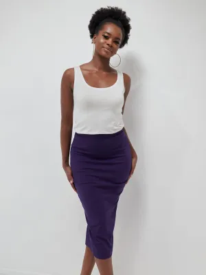 Vivo Basic Escape Midi Pencil Skirt - Purple