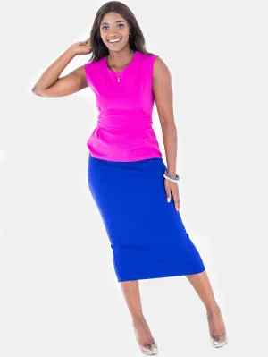 Vivo Basic Escape Midi Pencil Skirt - Royal Blue