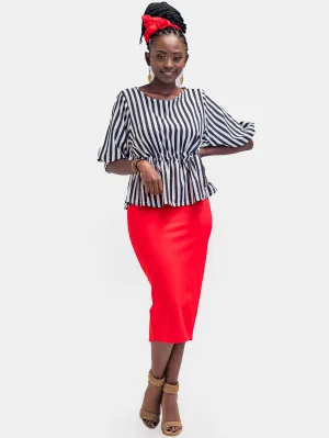 Vivo Basic Escape Midi Pencil Skirt (Special offer) - Red