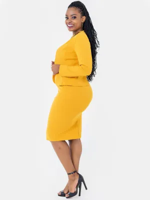 Vivo Basic Escape Pencil Skirt - Mustard