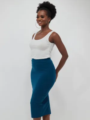 Vivo Basic Midi Pencil Skirt - Dark Teal