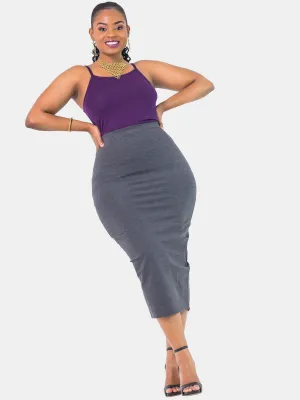 Vivo Basic Midi Pencil Skirt - Grey