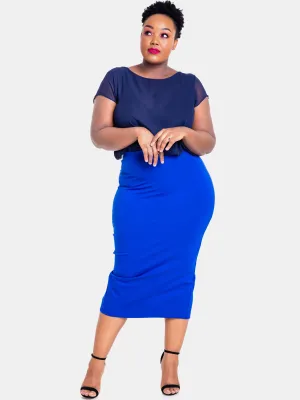 Vivo Basic Midi Pencil Skirt - Royal Blue