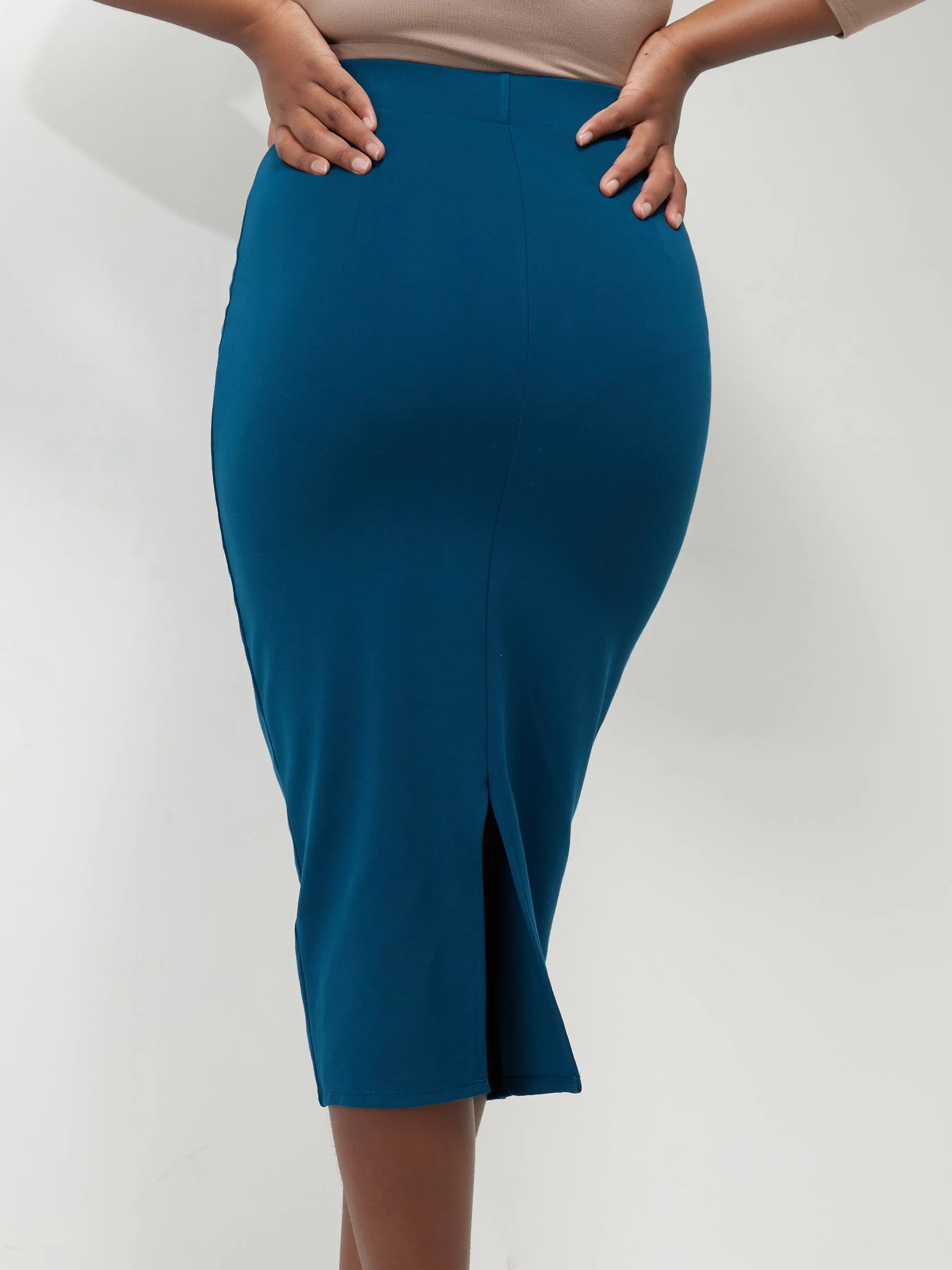 Vivo Basic Midi Pencil Skirt - Teal