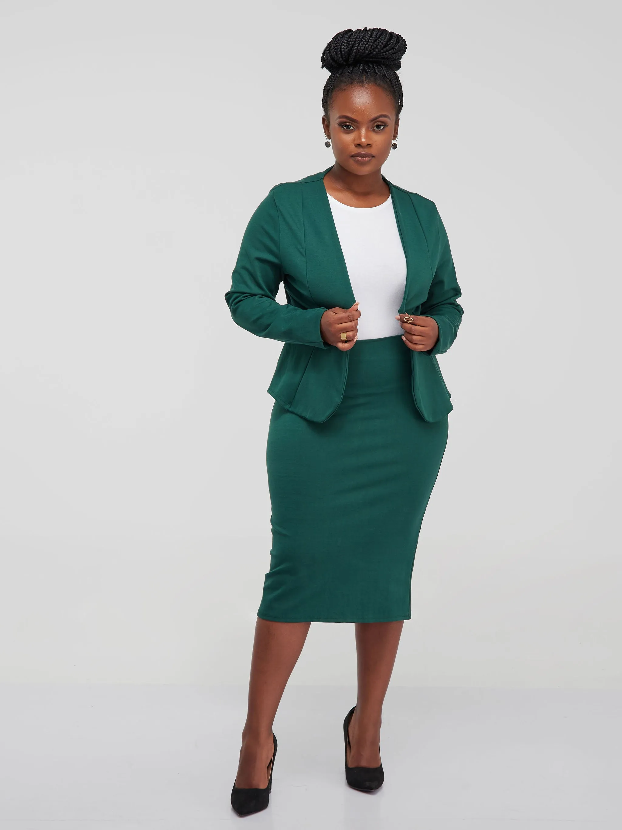 Vivo Basic Pencil Skirt - Dark Green