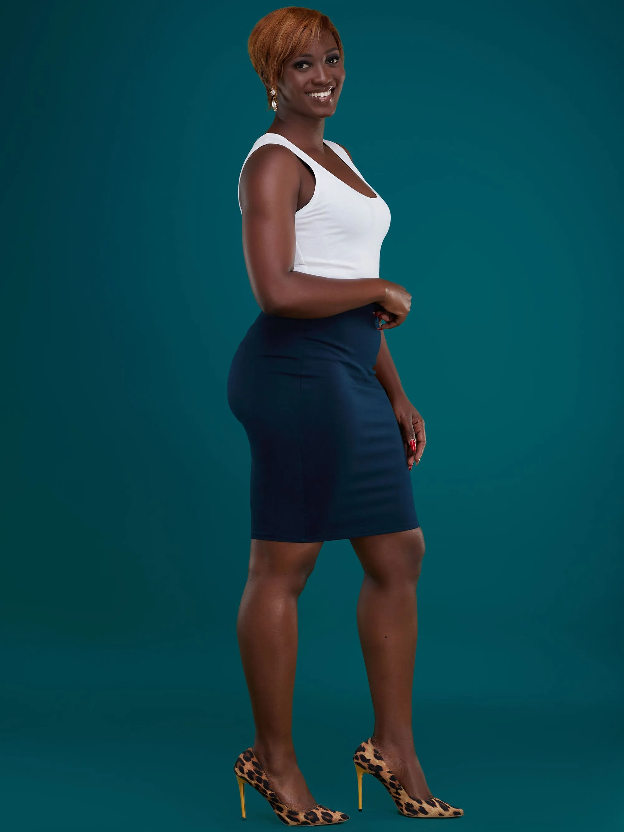 Vivo Basic Pencil Skirt - Dark Teal