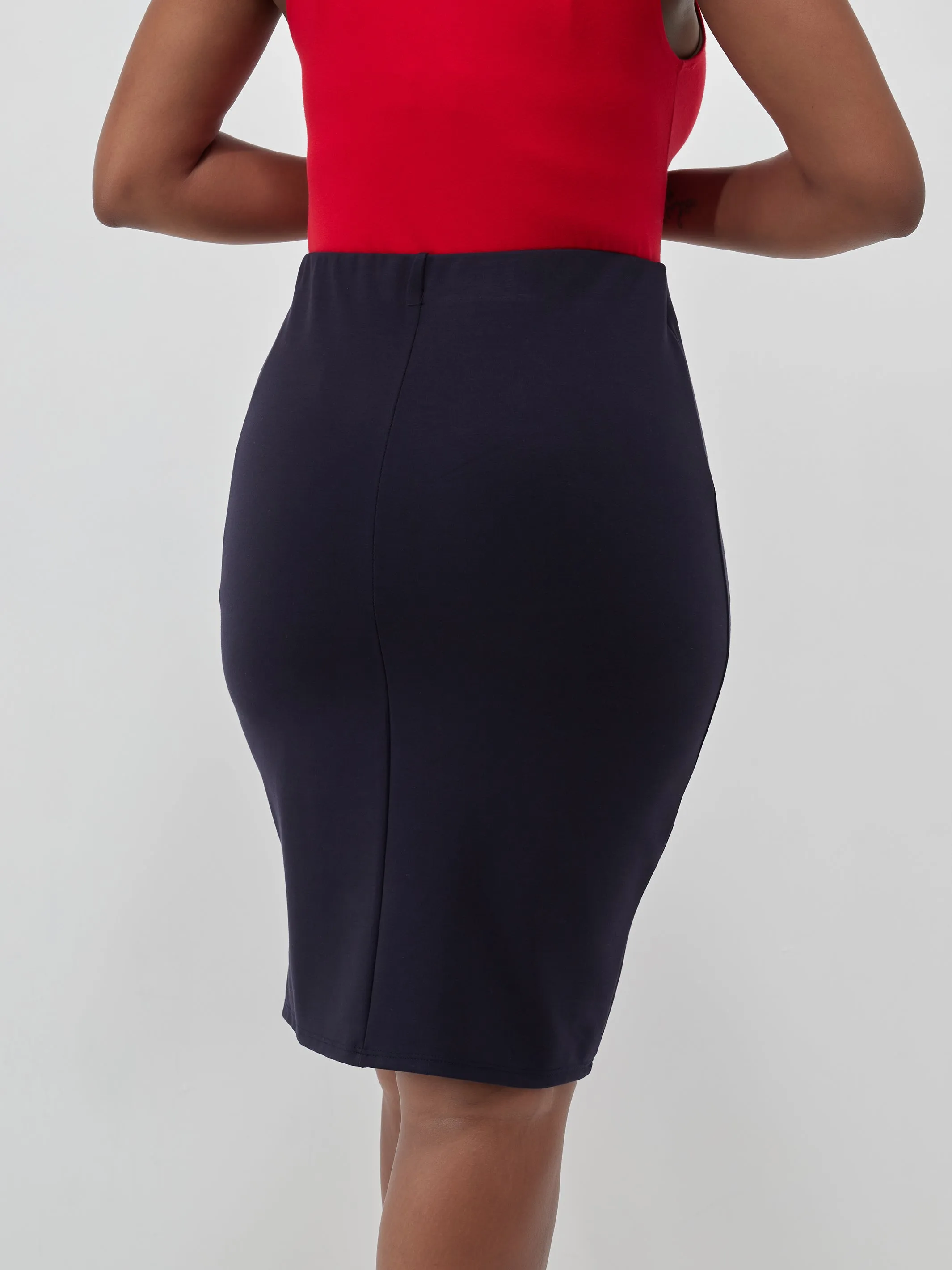 Vivo Basic Pencil Skirt - Navy Blue