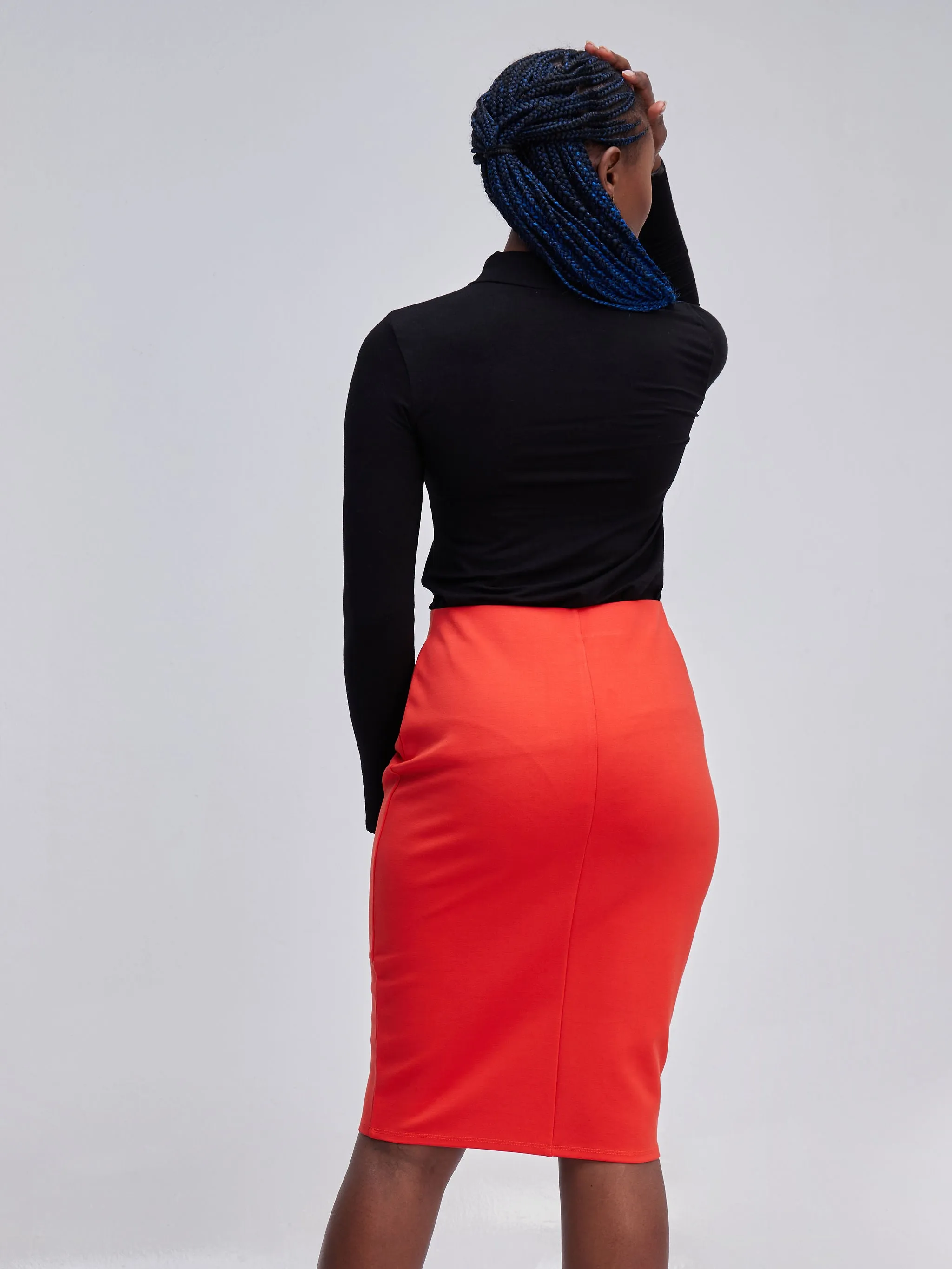 Vivo Basic Pencil Skirt - Orange