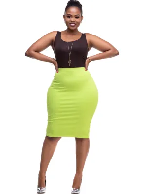 Vivo Basic Waridi Pencil Skirt - Lime Green