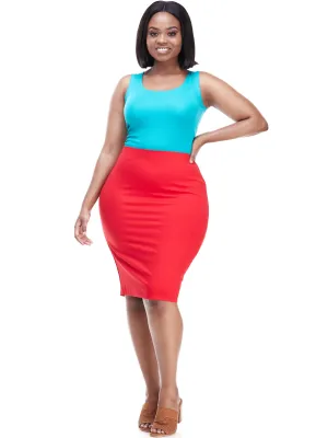 Vivo Basic Waridi Pencil Skirt - Red