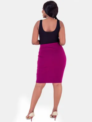 Vivo Roza Pencil Skirt - Burgundy