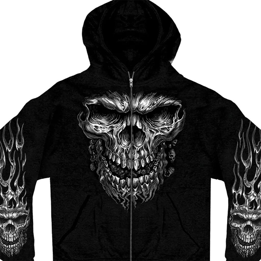 White Shredder Skull Hoodie