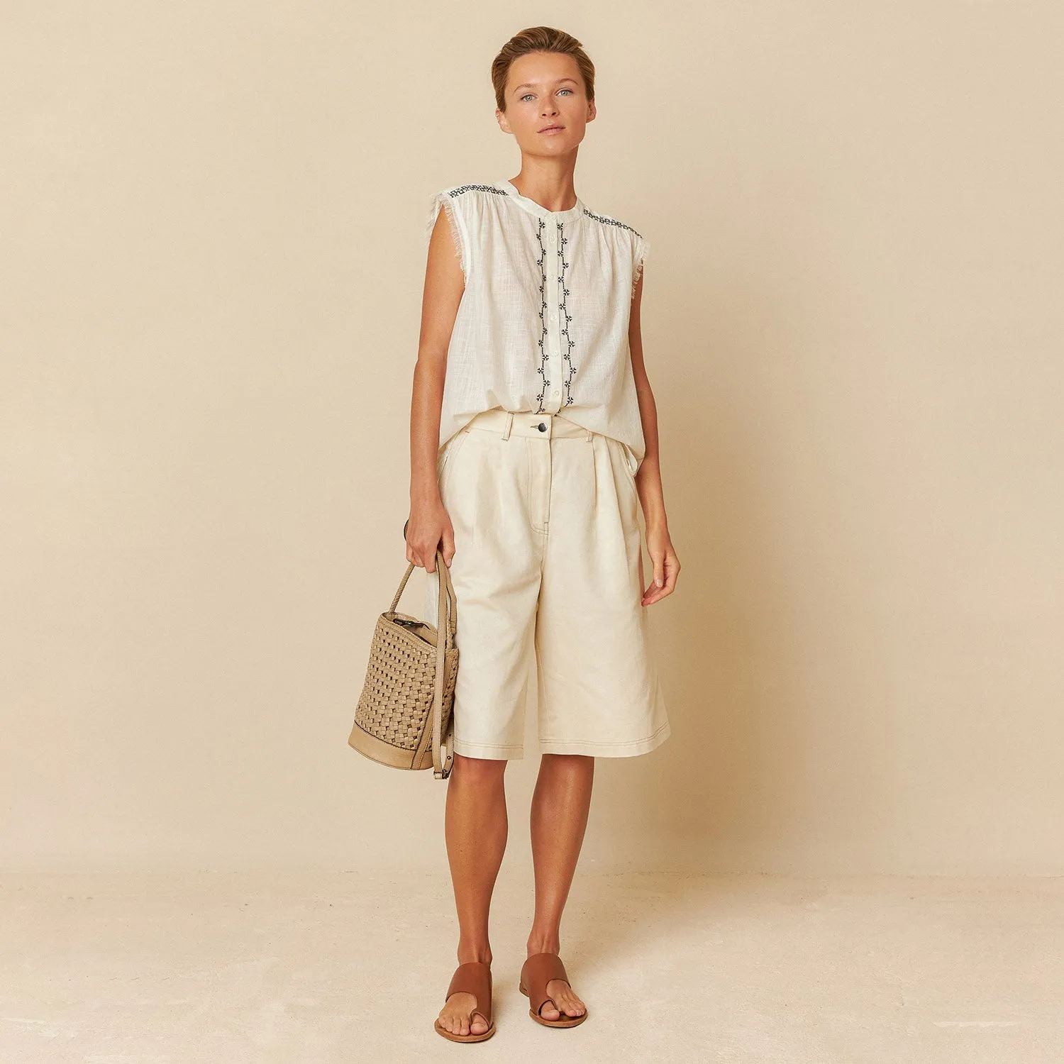 Women's Cotton Lore Sleeveless Shirt - Crudo
