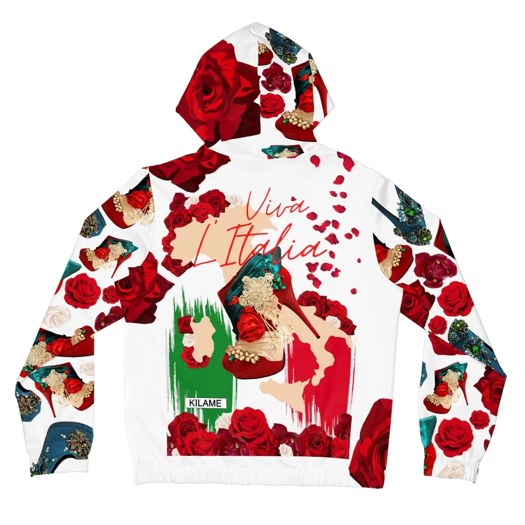 Women’s Full-Zip Hoodie 'Fiori tricolore'
