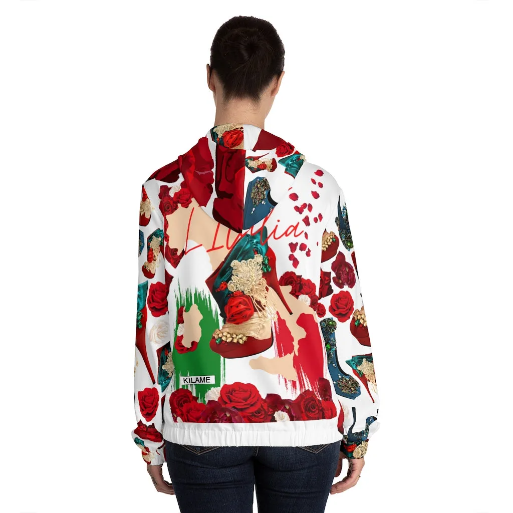 Women’s Full-Zip Hoodie 'Fiori tricolore'