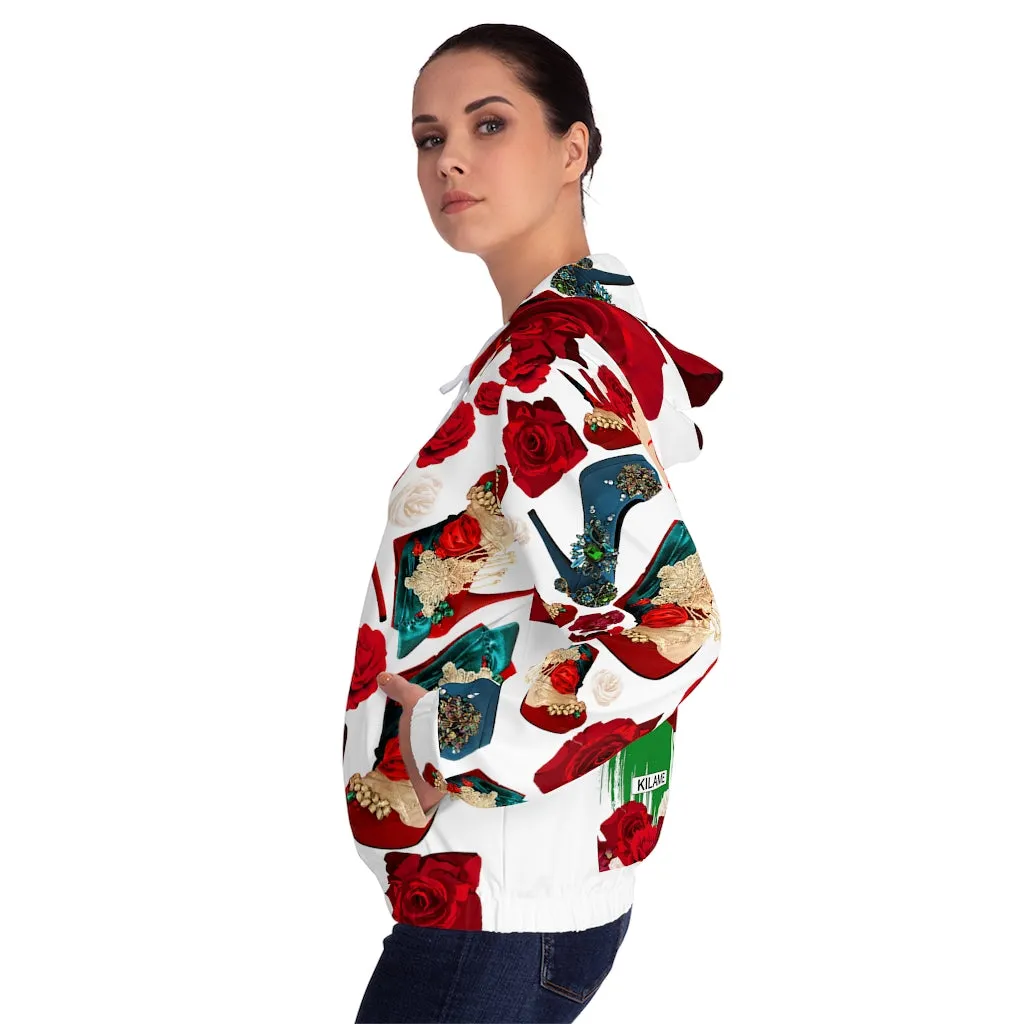 Women’s Full-Zip Hoodie 'Fiori tricolore'