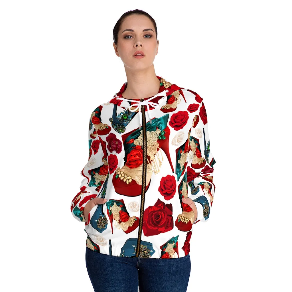 Women’s Full-Zip Hoodie 'Fiori tricolore'