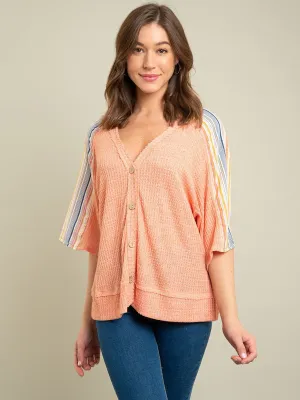 WOMEN'S ORANGE KNIT TOP