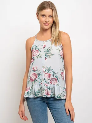 WOMEN'S SPRING PEPLUM SPAGUETTI STRAP TOP