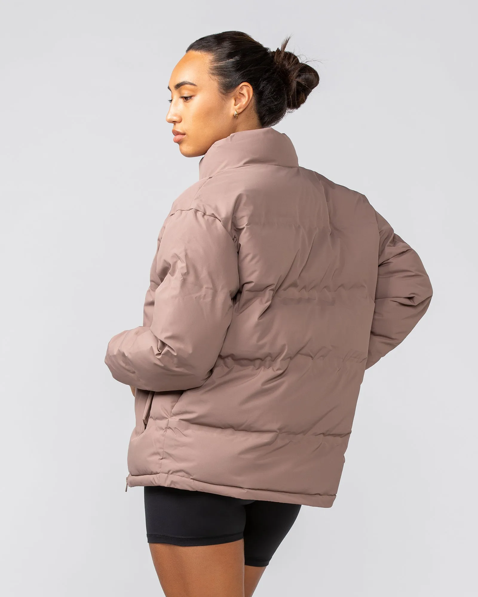 Womens Staple Oversized Puffer Jacket - Praline