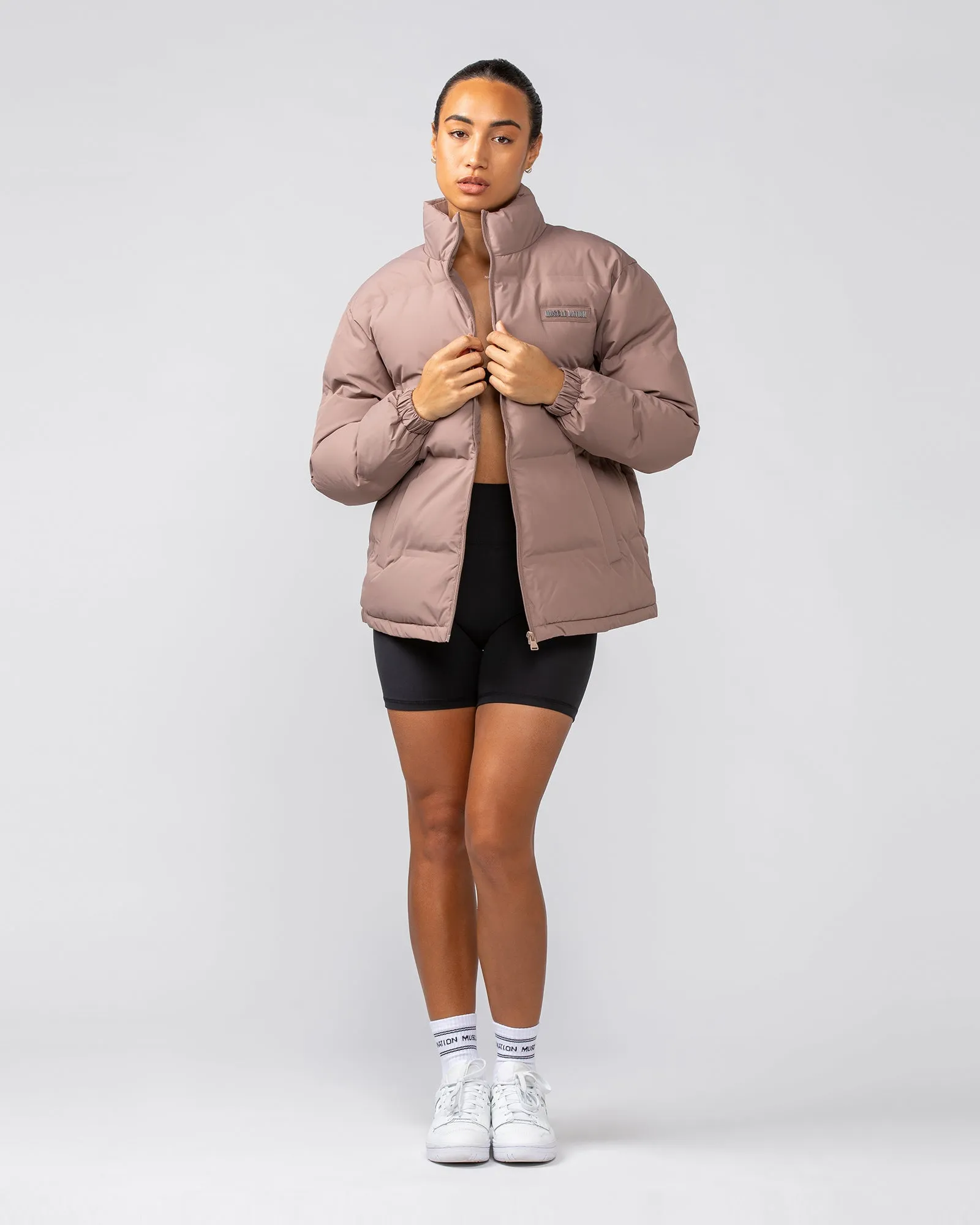 Womens Staple Oversized Puffer Jacket - Praline