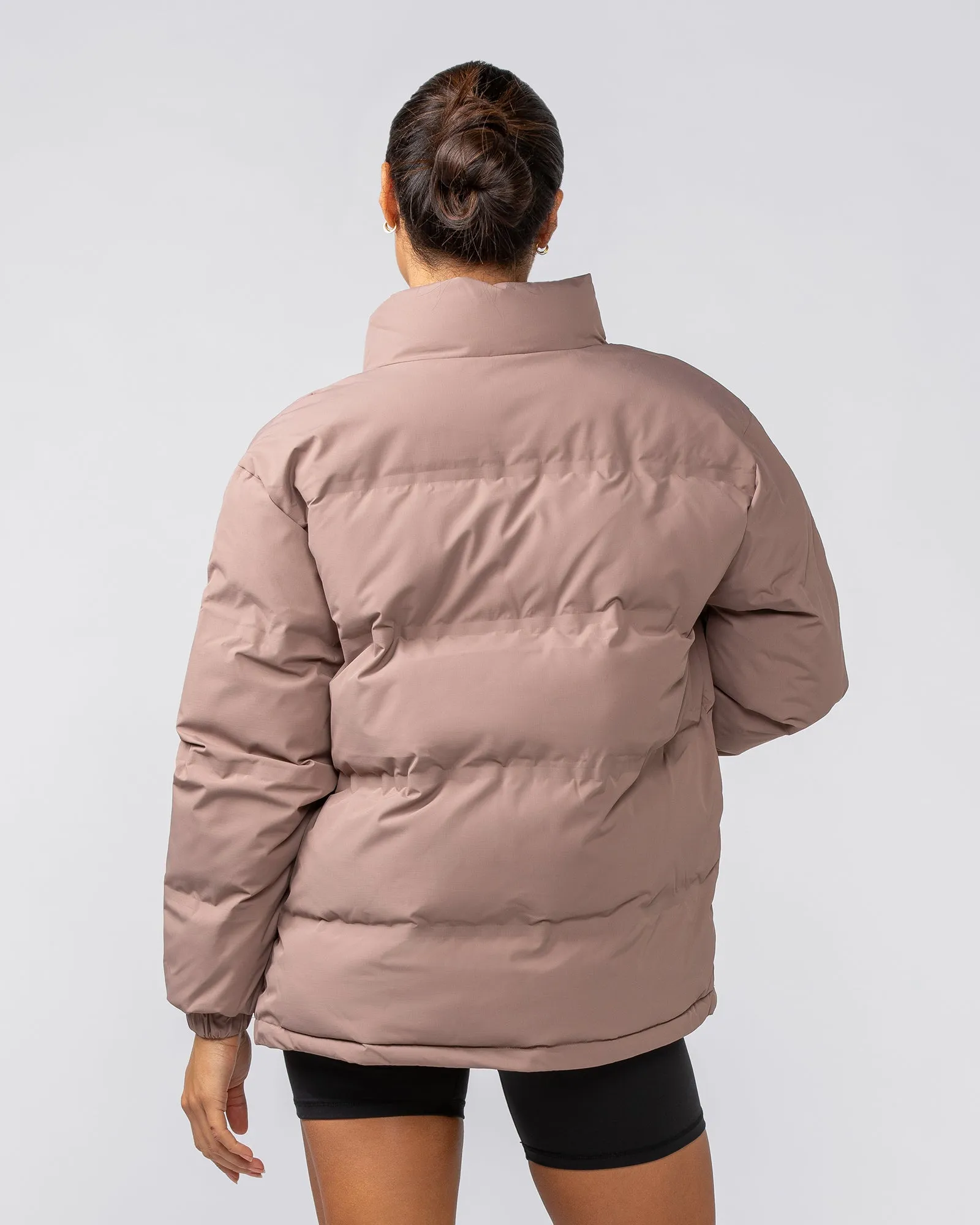 Womens Staple Oversized Puffer Jacket - Praline