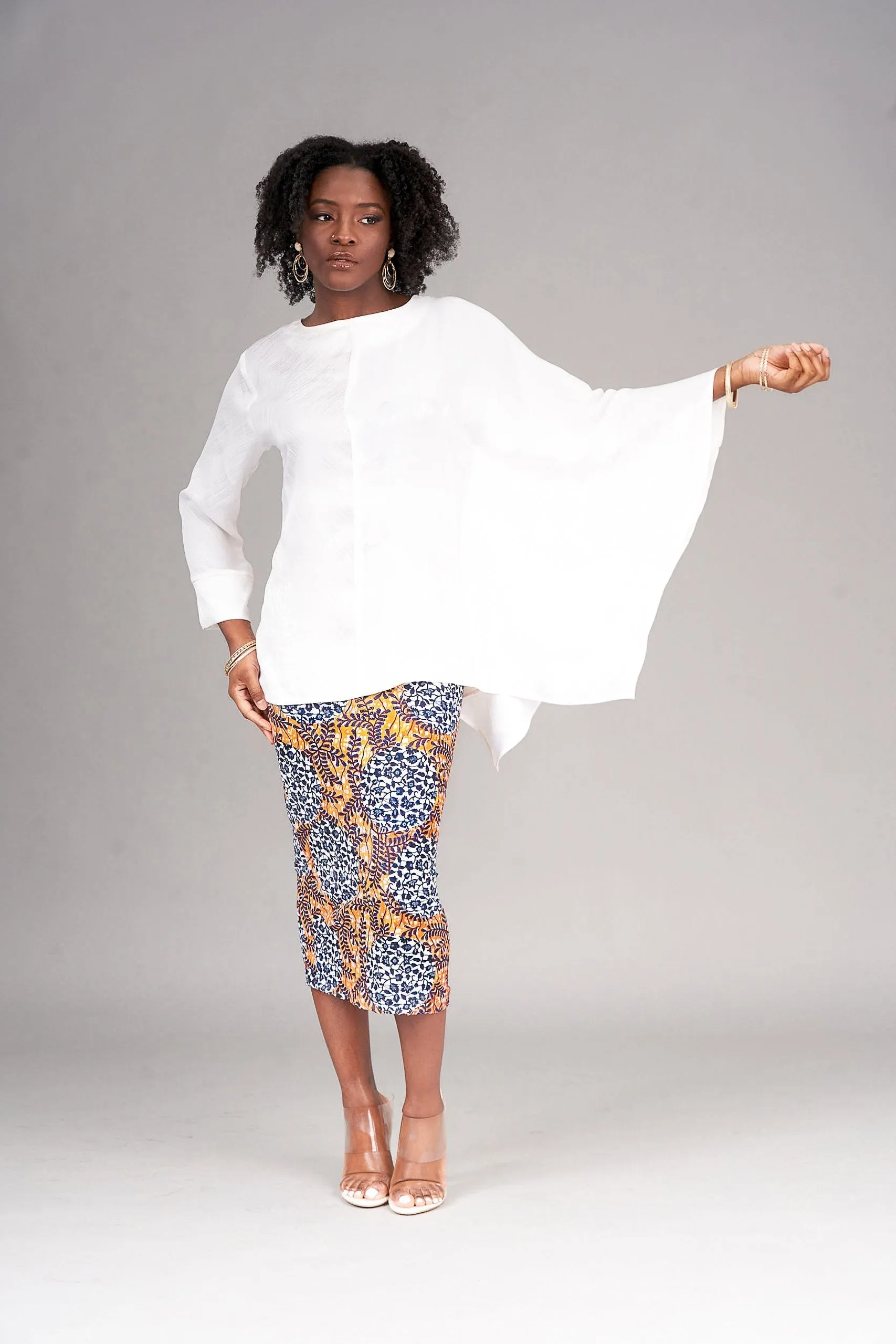 Yaayaa Draped-Sleeve Shirt
