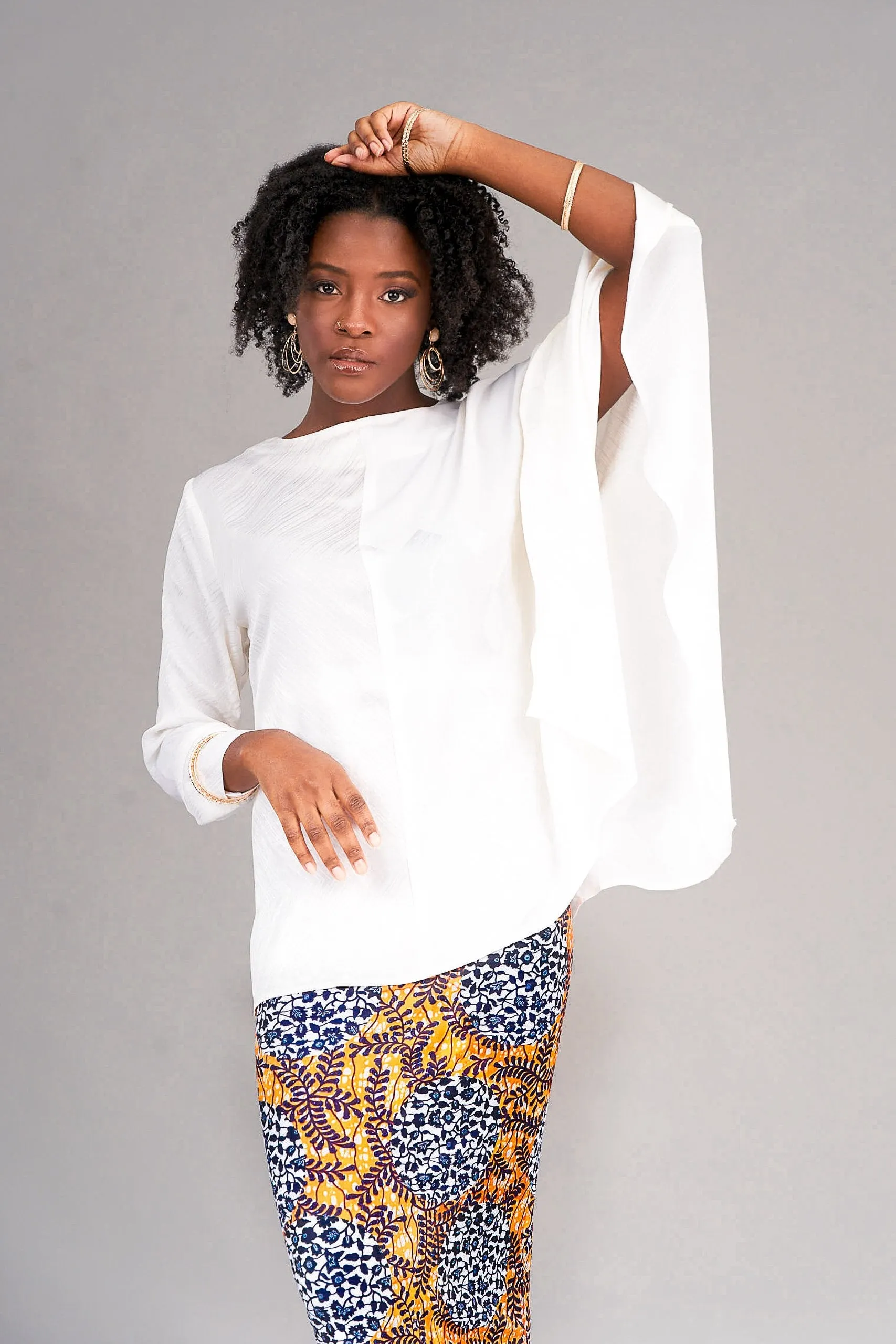 Yaayaa Draped-Sleeve Shirt