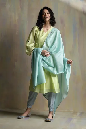 Yellow Bell Sleeves Kurta Set